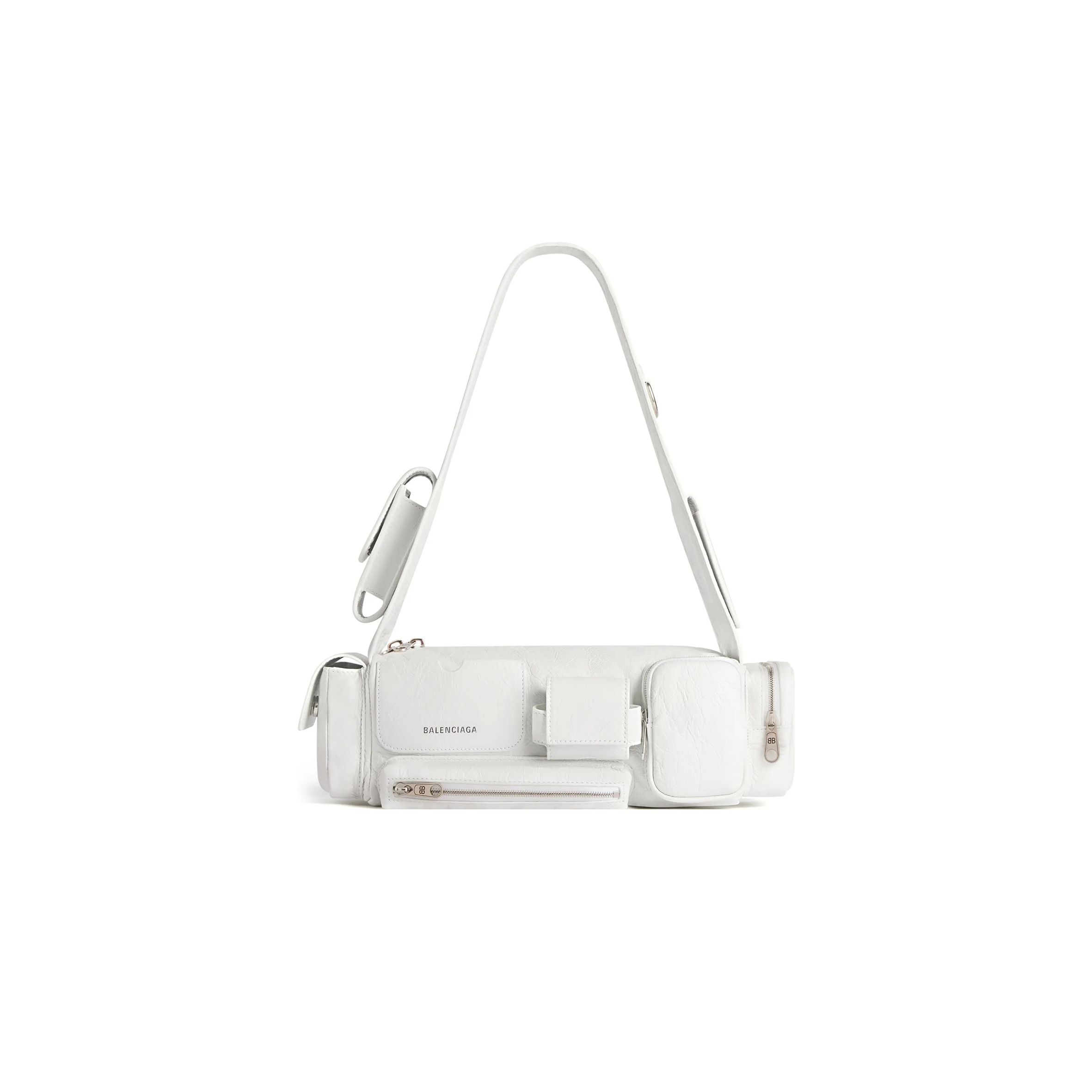 BALENCIAGA SUPERBUSY SLING BAG XS IN WHITE 762516210C89104 (32*12*10cm)
